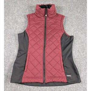 Kerrits Quilted Riding Vest Womens Medium Maroon Black Full Zip Equestrian
